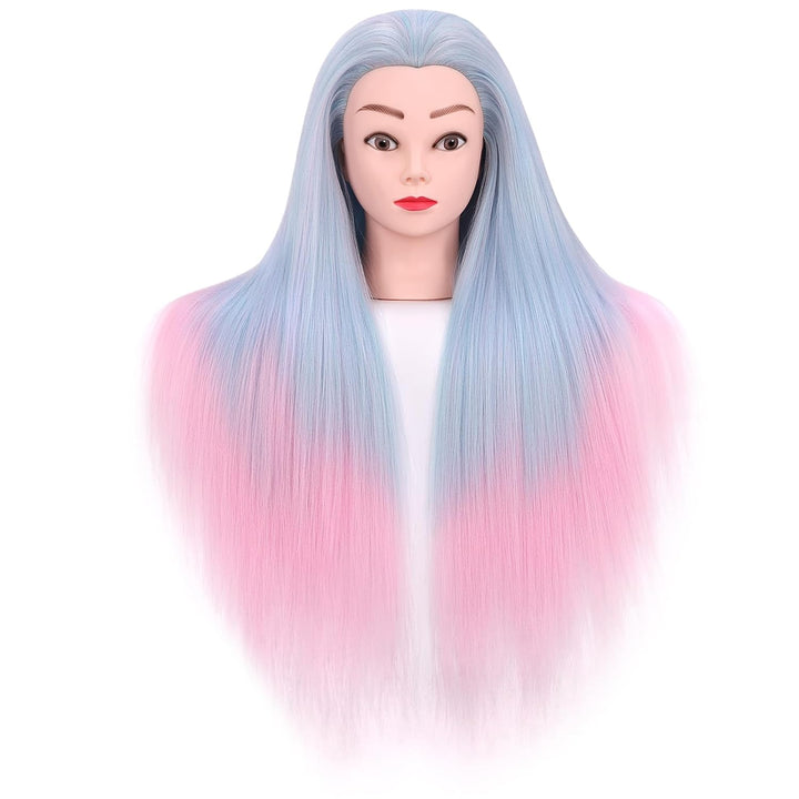 TopDirect Trainingskopf für Friseure 75cm/29.5 Zoll Frisurenkopf Langhaar 100% Synthetische Haare Üb