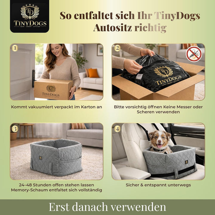 Hunde Autositz für kleine bis mittlere Hunde, Premium Hundesitz Auto waschbar mit Sicherheitsleine,