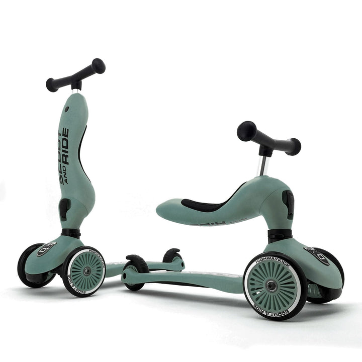 Scoot & Ride - Highwaykick 1 Children Adjustable Seated or Standing 2-in-1 Scooter Including Safety