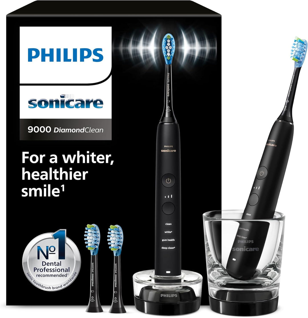 Philips Sonicare DiamondClean 9000 elektrische Zahnbürste, Doppelpack, Schallzahnbürste mit App, Dru