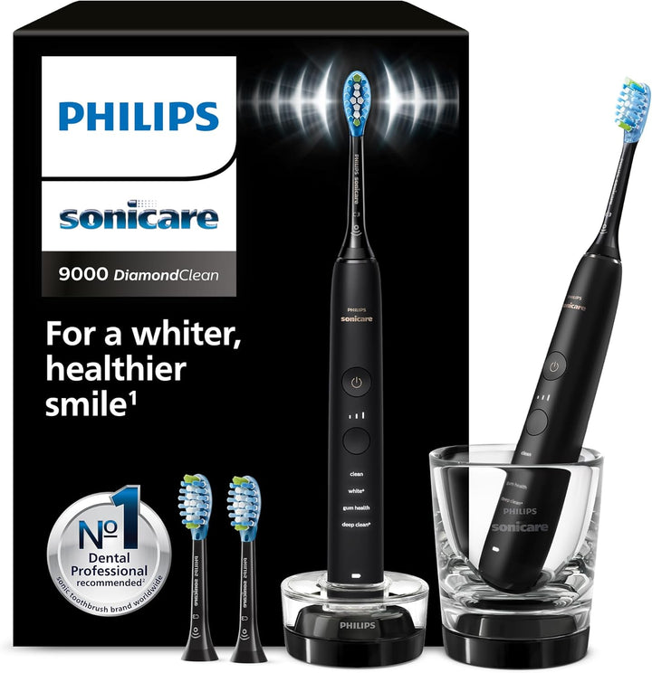 Philips Sonicare DiamondClean 9000 elektrische Zahnbürste, Doppelpack, Schallzahnbürste mit App, Dru
