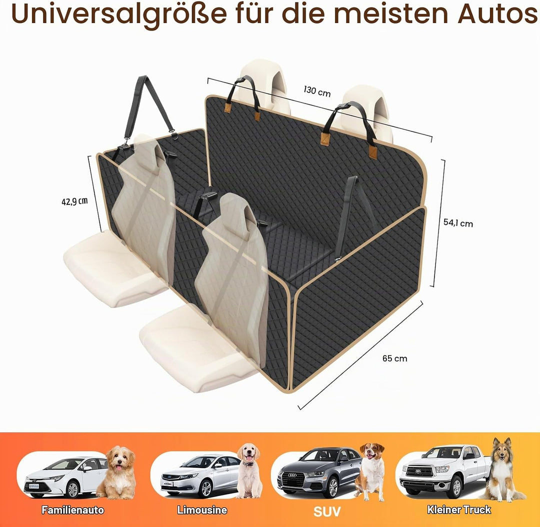 Lekespring Hundedecke Auto Rückbank Fester Boden - 4 Stabile Platten Hundedecke Rücksitzbank mit Har