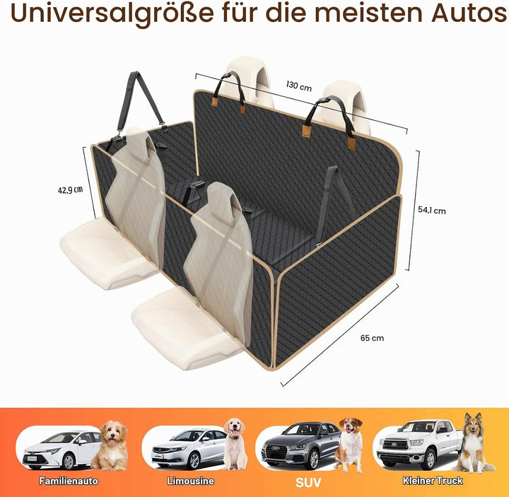 Lekespring Hundedecke Auto Rückbank Fester Boden - 4 Stabile Platten Hundedecke Rücksitzbank mit Har