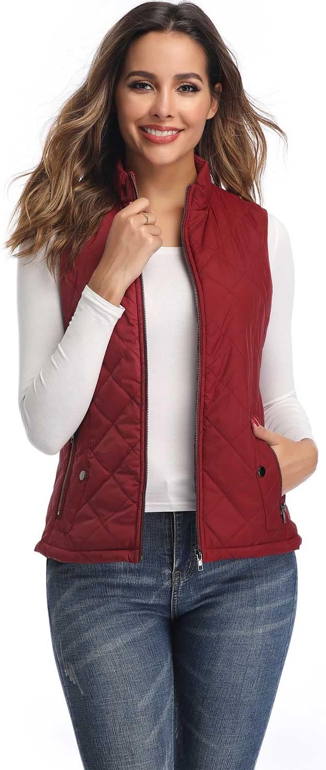 LONGKING Damen Regular Fashion Vests S Rot, S Rot