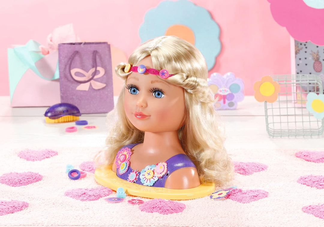 BABY born Zapf Creation 835234 Sister Styling Head-Schminkkopf, Frisierkopf mit hochwertigen Langen