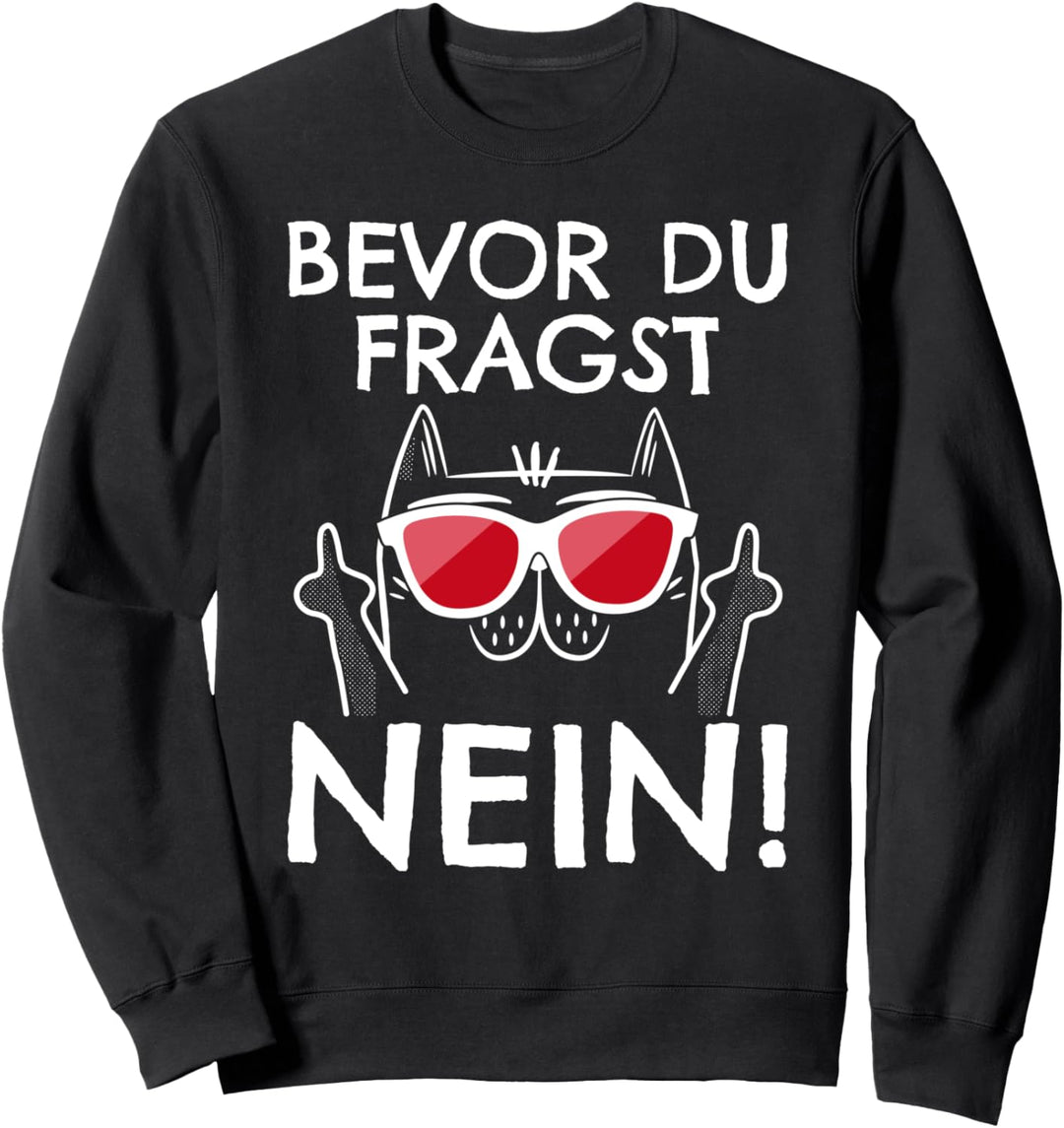 Coole Katze mit Sonnenbrille Misanthrop Bevor du fragst NEIN Sweatshirt