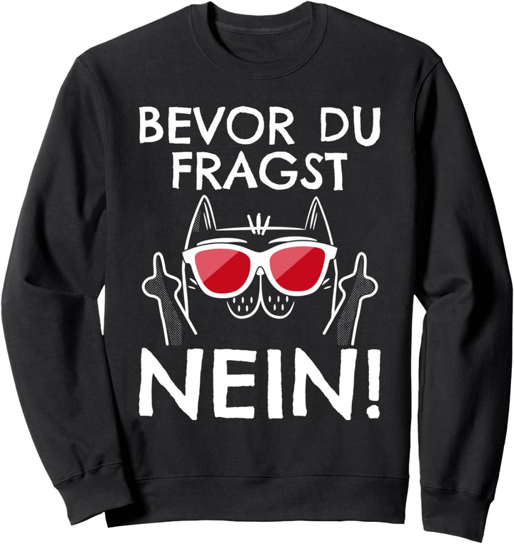 Coole Katze mit Sonnenbrille Misanthrop Bevor du fragst NEIN Sweatshirt