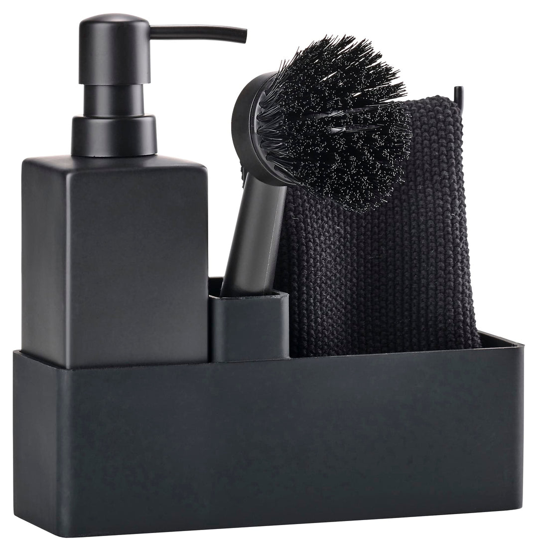 Zone Denmark Geschirrspülset, Spülorganizer mit Seifenspender/Spülmittelspender, Spültuch und Spülbü