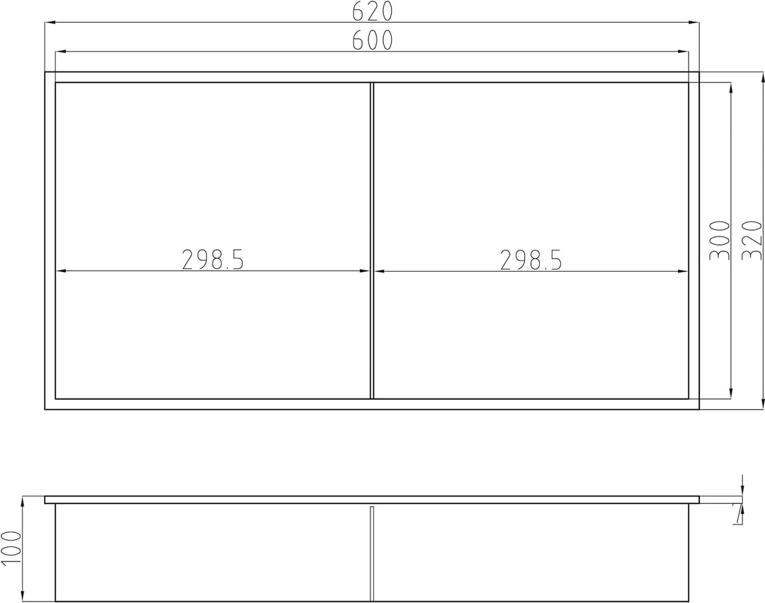 Wandnische aus Edelstahl NT306010X mit Ablagefach - 30 x 60 x 10 cm Einbauregal, flexibler Einbau- I
