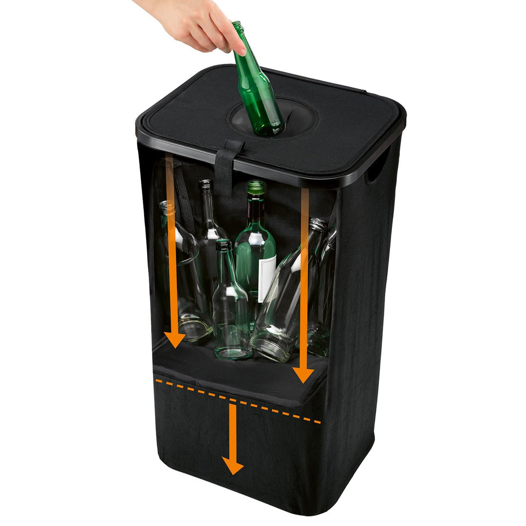 EASYmaxx Pfandflaschen Sammelbehälter 100 Liter, 25kg Gesamtlast | Flaschen Aufbewahrung + Antiglasb