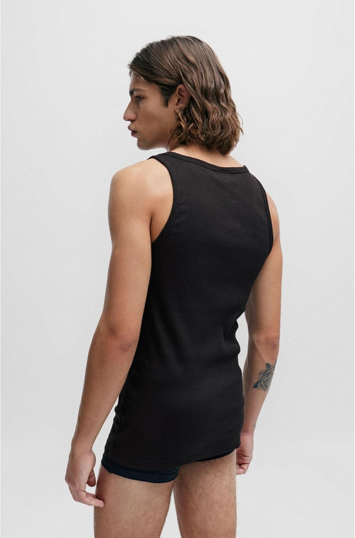 HUGO Herren Tank TOP Twin Pack Zweier-Pack Tanktops aus Stretch-Baumwolle mit Logo S New - Black1, S