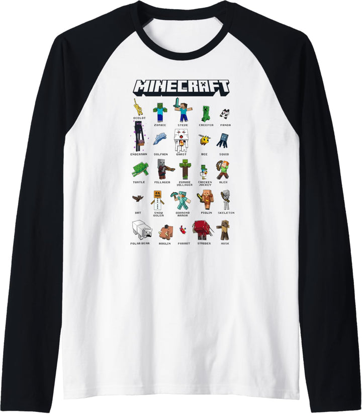 Minecraft Group Shot Poster Collage Style Raglan