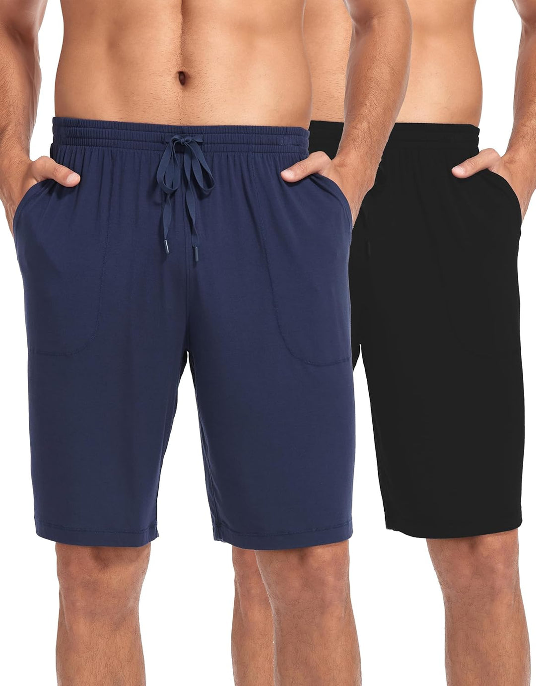 COLORFULLEAF 2er/3er Pack Schlafanzughose Herren Kurz Bambus Pyjamahose Schlafhose Weich Sommer Frei
