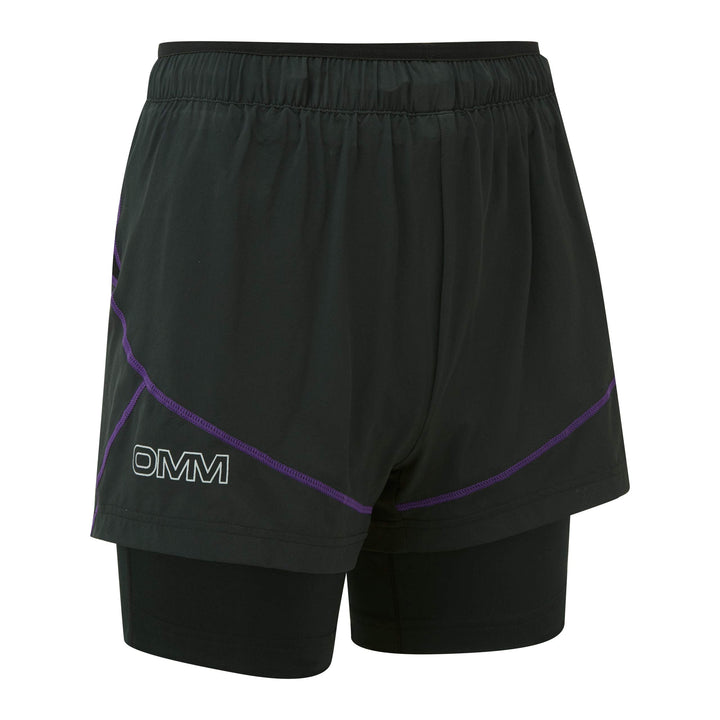 OMM ORIGINAL MOUNTAIN MARATHON Damen Shorts Pace XL Schwarz/Violett, XL Schwarz/Violett