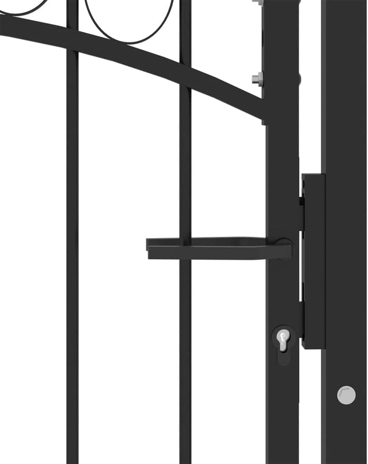 WIFESE 102x200 cm Schwarz Zauntor GartentüR Gartentor Gartenzaun Doppelstabmattenzaun Gartenzaun Kom
