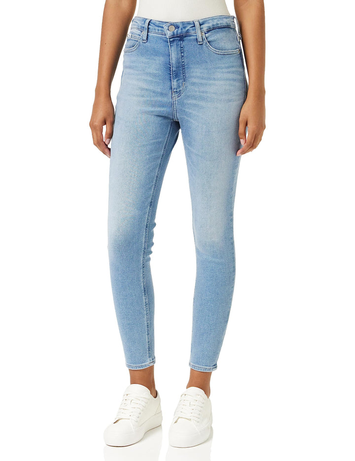 Calvin Klein Damen Jeans Hose Super Skinny Ankle High Waist 33W Denim (Denim Light), 33W Denim (Deni