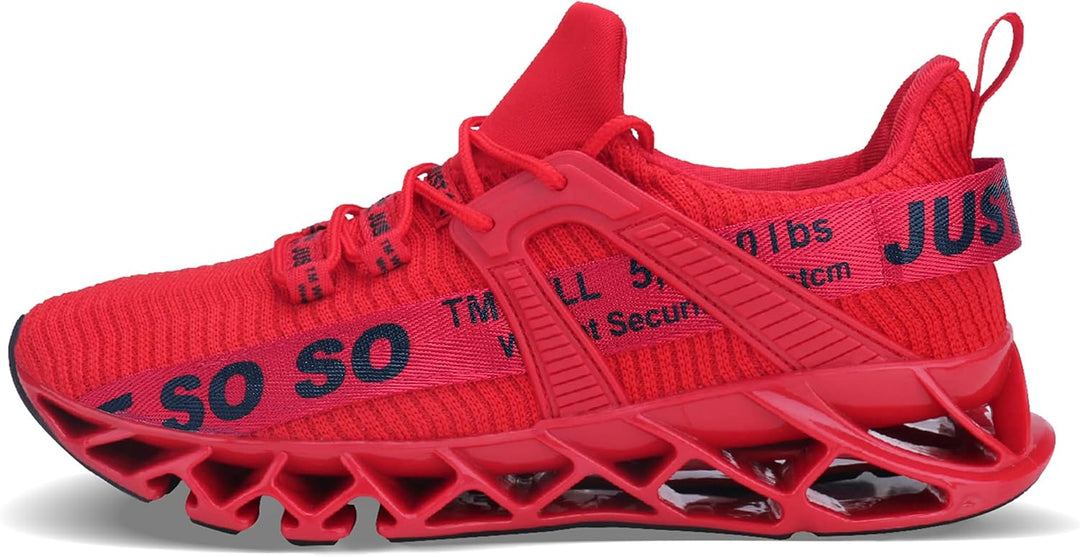 Wonesion Herren Fitness Laufschuhe Atmungsaktiv rutschfeste Mode Sneaker Sportschuhe 42 EU 5 Rot, 42
