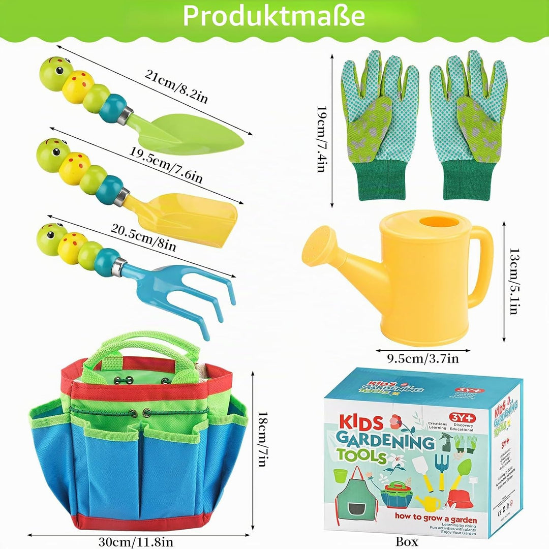 Huahuanghui Kinder Mehrzweck-Werkzeugtasche,6-teilig Kinder gartenwerkzeug Set,Gartenwerkzeug Set Im