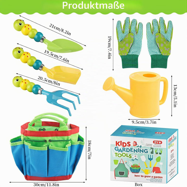 Huahuanghui Kinder Mehrzweck-Werkzeugtasche,6-teilig Kinder gartenwerkzeug Set,Gartenwerkzeug Set Im