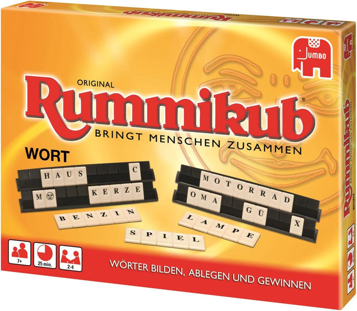 Jumbo Spiele Original Rummikub Wort - Das kultige Gesellschaftsspiel mit Buchstaben - Für Erwachsene