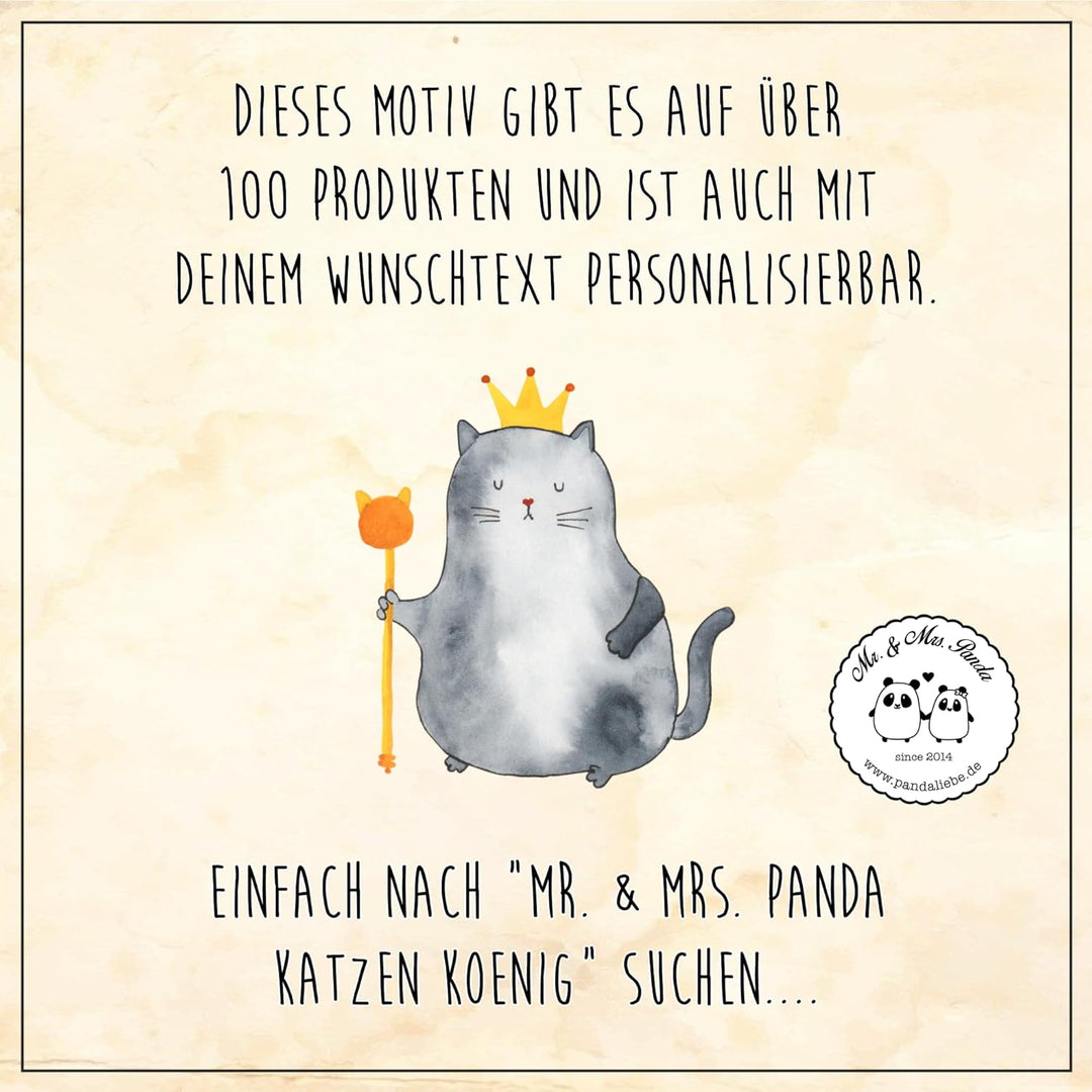 Mr. & Mrs. Panda Blechdose rund Katze König - Geschenk, Kater, Metallkiste mit Deckel, Katzenmotiv,