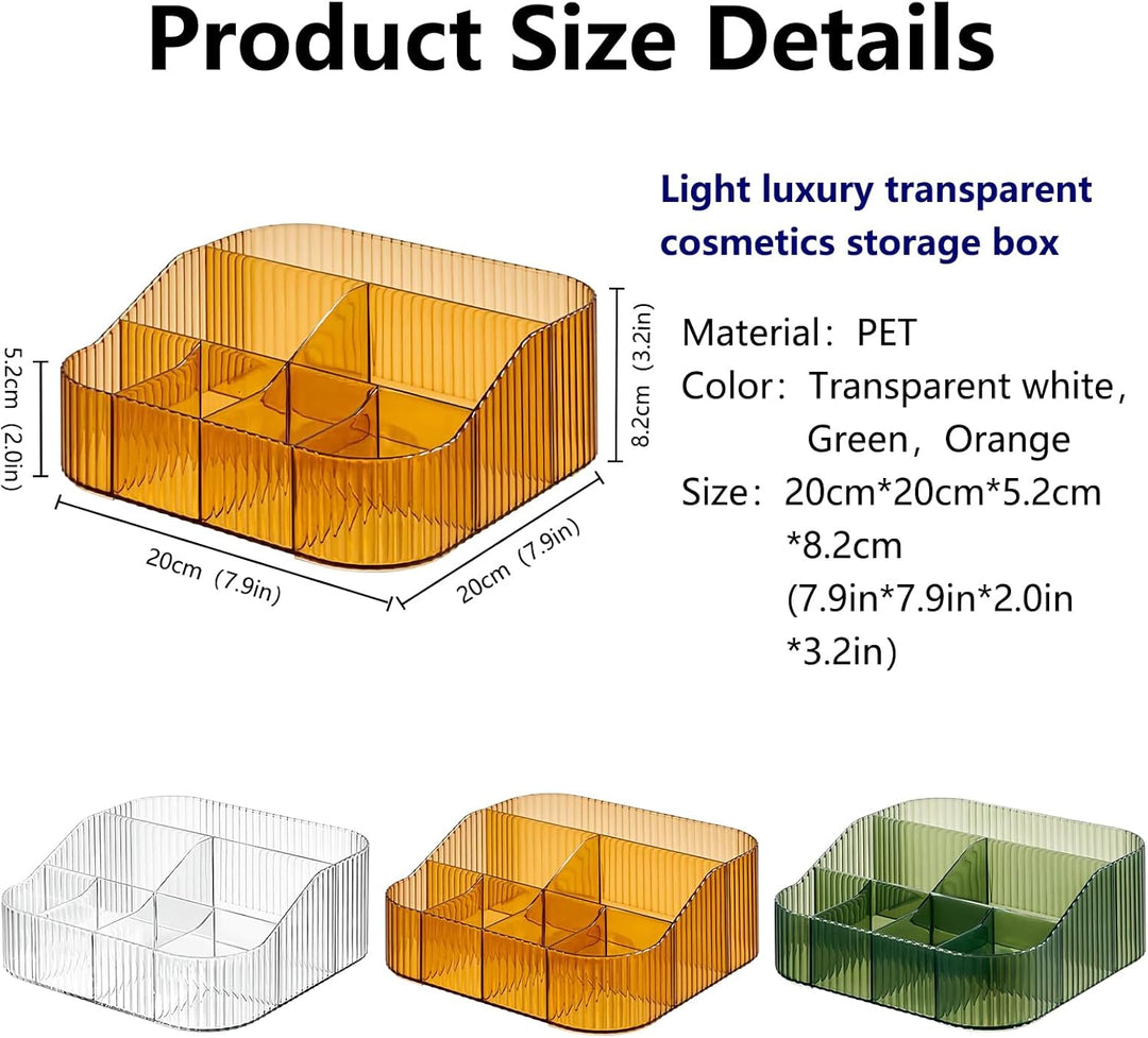 DASITON Make up Organizer,Kosmetik Organizer mit 8 Fächern,Acryl Kosmetik Aufbewahrung mit Grosser K