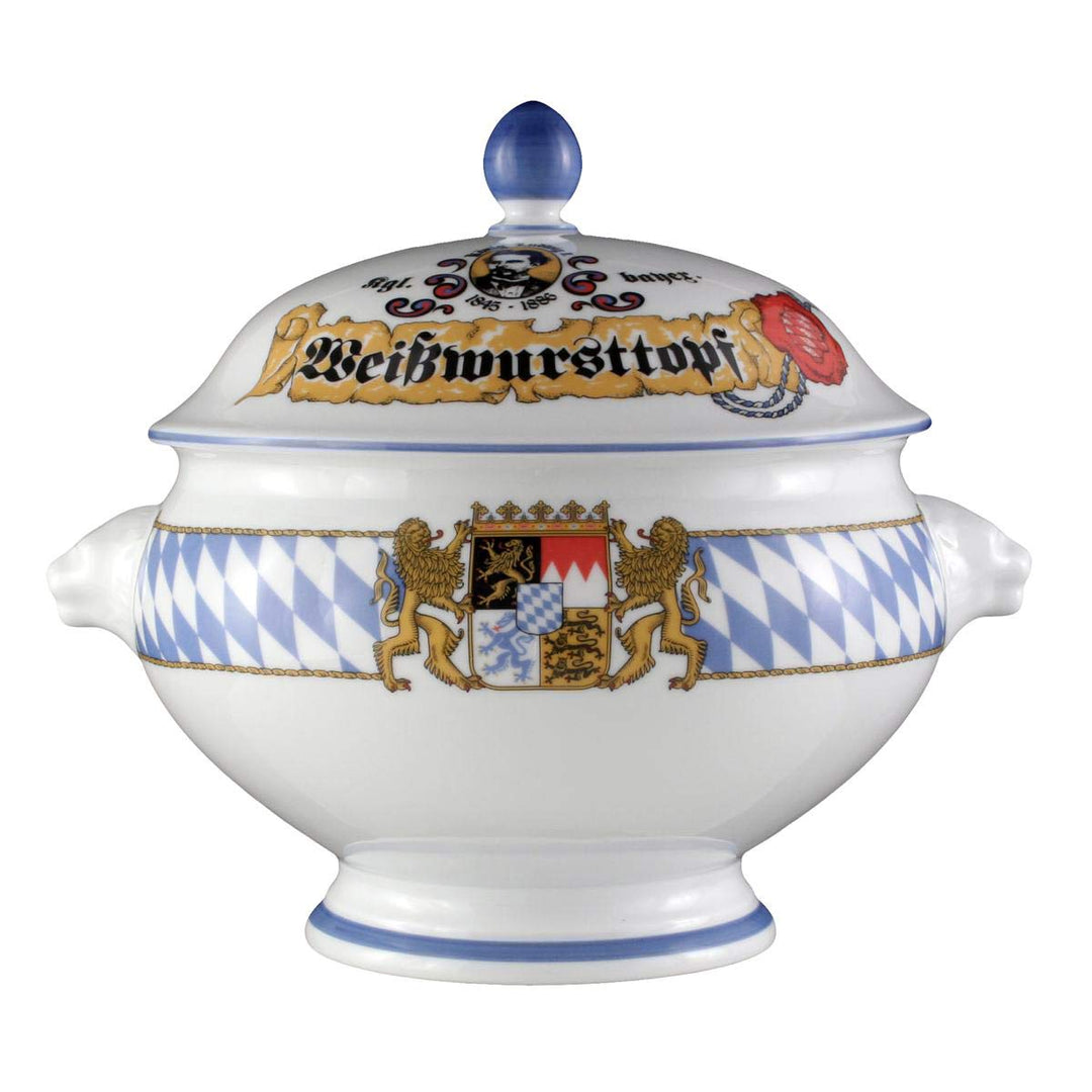 Seltmann 001.455069 Weiden Compact Terrine Porzellan Löwenkopf mit Deckel Weisswursttopf, Bayern, Ru