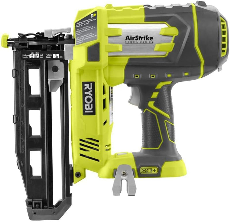 Ryobi P325 One+ 18 V Lithium-Ionen-Akku-betriebener, kabelloser Nagler, 16 Gauge (Batterie nicht im