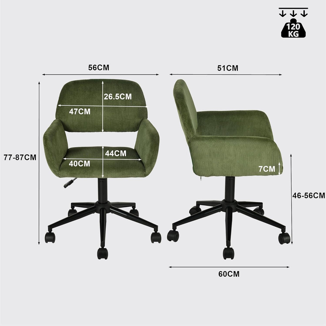 MEUBLE COSY Bürostuhl Ergonomisch Schreibtischstuhl mit höhenverstellbar Armlehnen 360° Drehbar Schm
