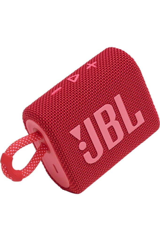 JBL GO 3 kleine Bluetooth Box in Rot – Wasserfester, tragbarer Lautsprecher für unterwegs – Bis zu 5