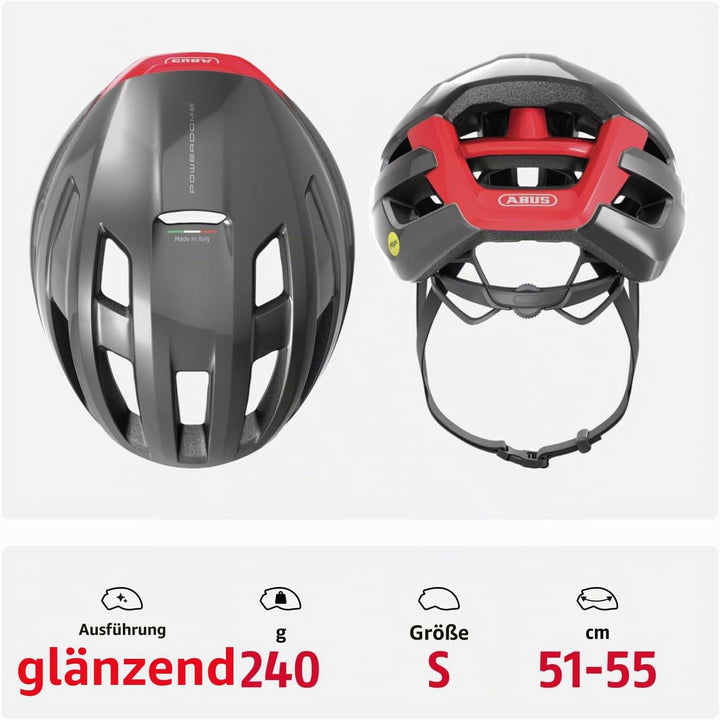 ABUS Rennradhelm PowerDome MIPS - leichter Fahrradhelm mit cleverem Belüftungssystem und Aufprallsch