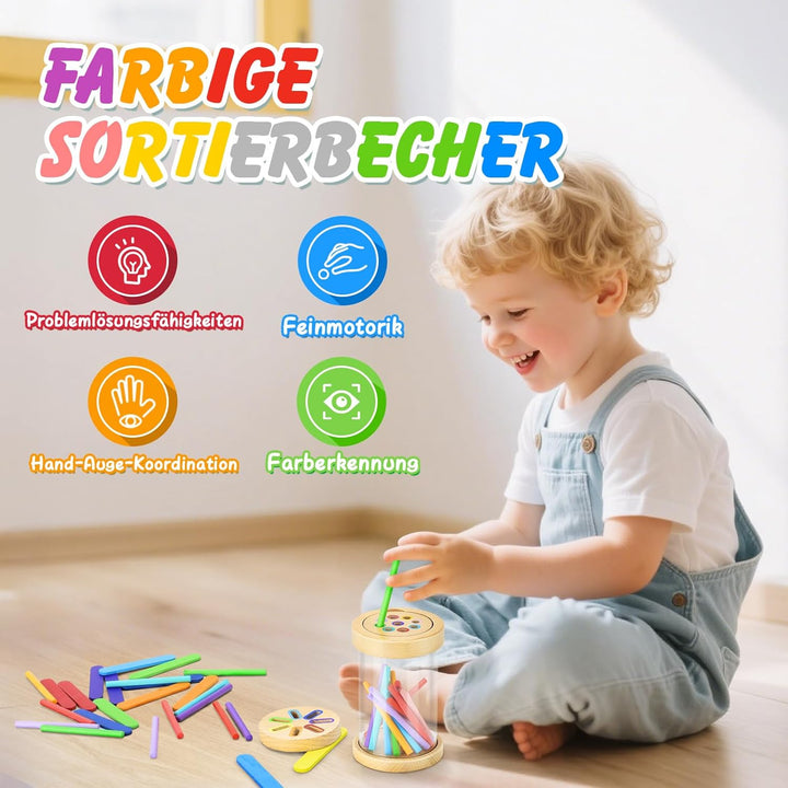 Montessori Spielzeug ab 1 Jahr, 2-in-1 Montessori Spielzeug ab 1 2 3 Jahre Mädchen Jungen Baby Spiel