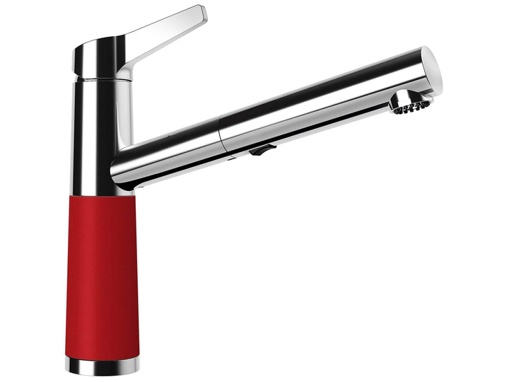 Schock Küchenarmatur SC-510 Rouge – Hochdruck Armatur CRISTADUR mit ausziehbarer Schlauch-Brause und
