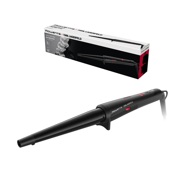 Rowenta x Karl Lagerfeld CF324L Professioneller Lockenstab für Locken und Wellen, konische Form, Ker