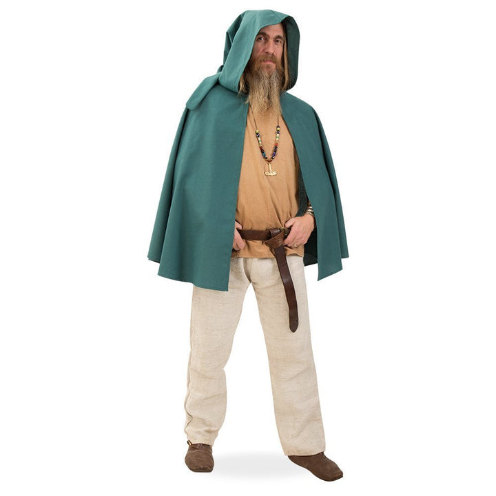 KarnevalsTeufel Cape mit Kapuze Mittelalter-Kostüm Unisex Grün