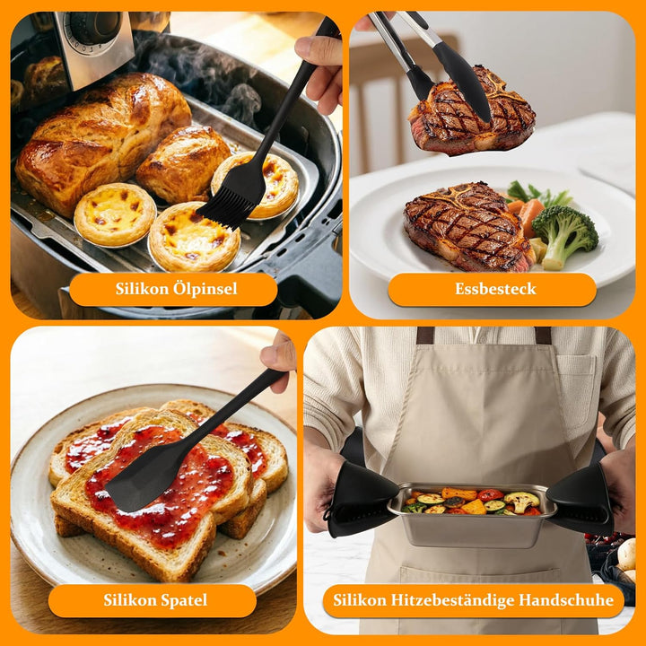 Airfryer Zubehör für Ninja Foodi Max Dual Zone AF500EU AF400EU AF400EUCP 7,6L-10,4L,25 Stück Airfrye