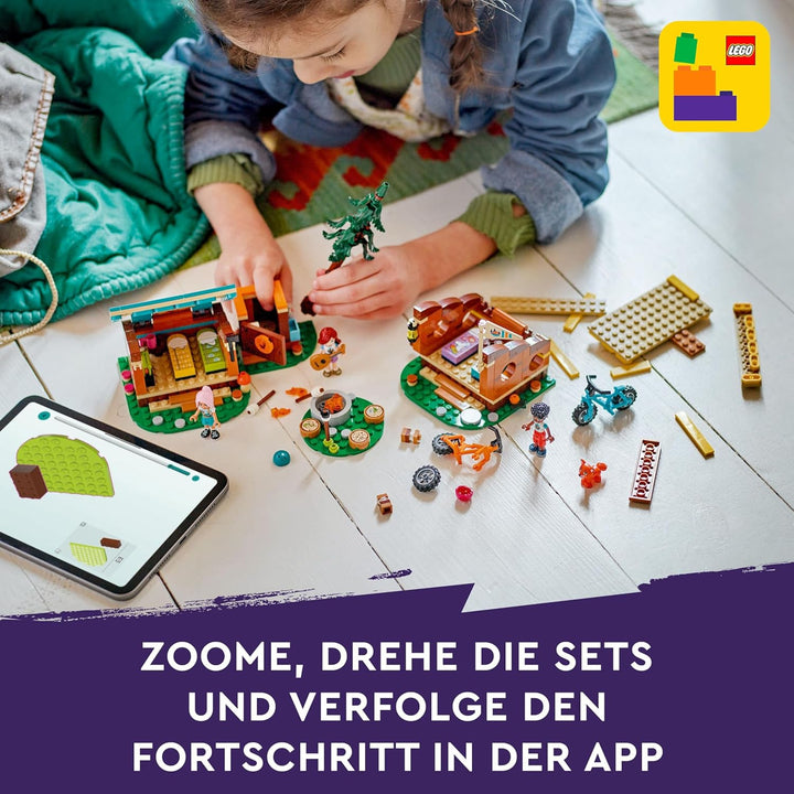 Lego Friends Gemütliche Hütten im Abenteuercamp, Spielset für Rollenspiele in freier Natur, Kindersp