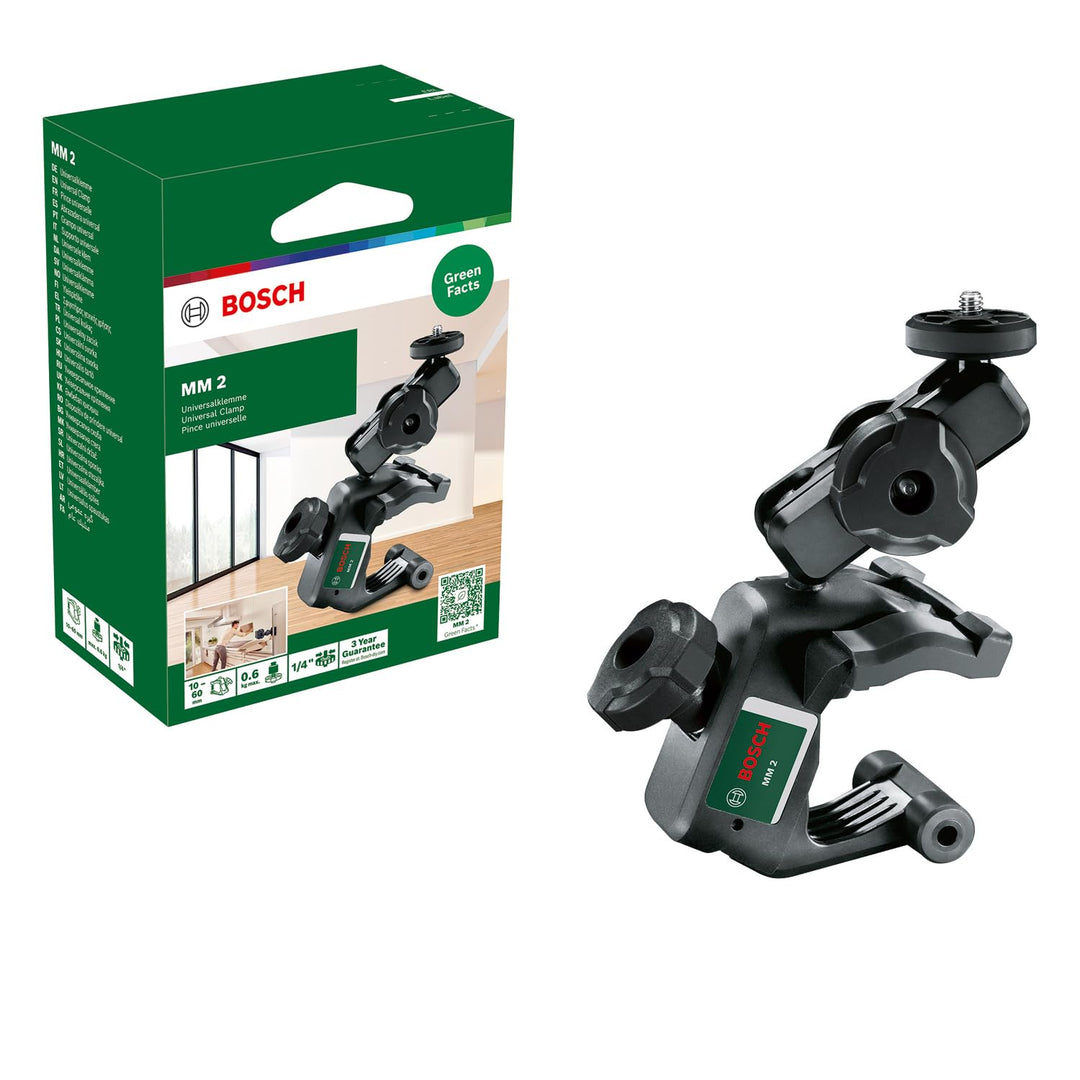 Bosch Universalklemme MM 2 (mit Klemmbereich 10-60 mm und Höhenverstellung 40-95 mm für schnelle und