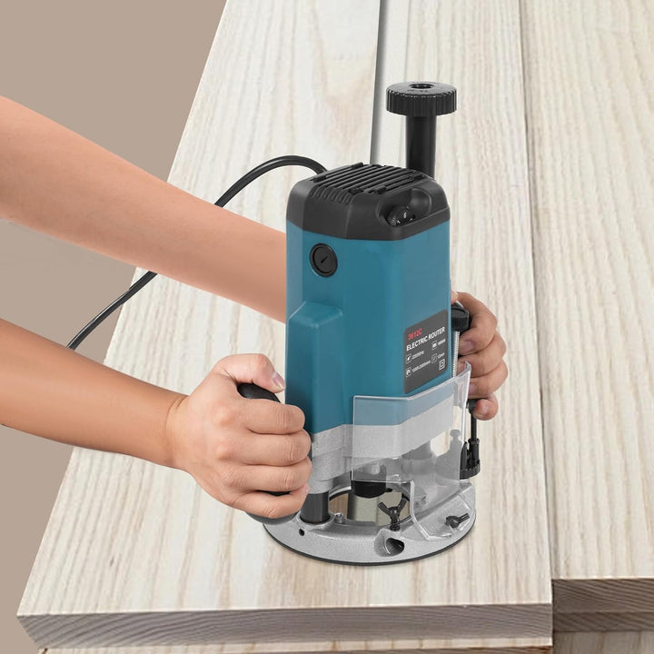 MINRS Oberfräse 2200W Holzfräse Elektrische, Oberfräse Trimmer Einhandfräse 6,35-12,7mm Durchmesser