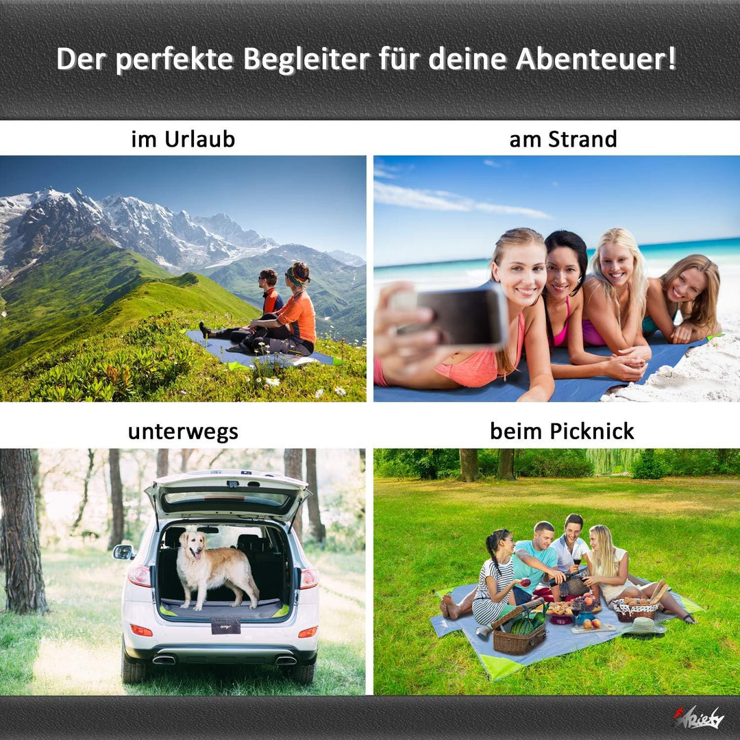 Picknickdecke wasserdicht ultraleicht - XXL Outdoor Decke ideal als Stranddecke, Regenponcho oder Si