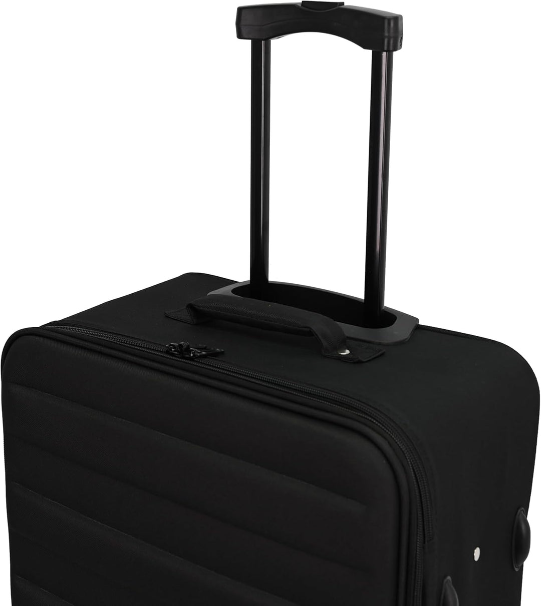 SIGN Stoffkoffer Reisekoffer Trolley (Handgepäck-Mittel-Gross-Set) + 5cm Dehnungsfuge (Schwarz, 3er