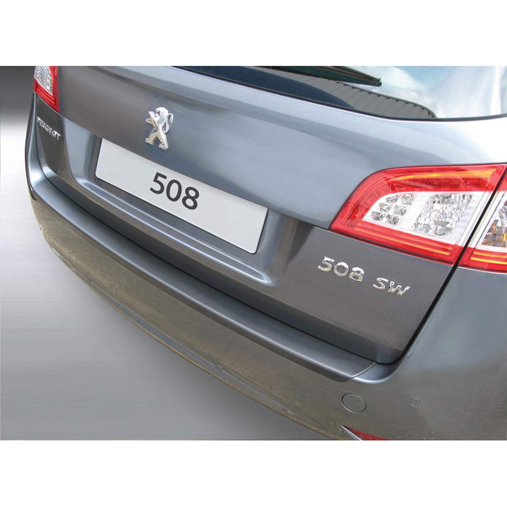 ABS Heckstossstangenschutz kompatibel mit Peugeot 508 SW 2011-2019 Schwarz Mattschwarz, Mattschwarz