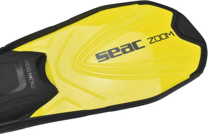 SEAC Zoom Schnorchelflossen mit Gurt verstellbar in 6 Positionen Unisex Erwachsene gelb 32/35, gelb