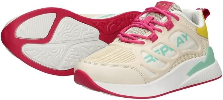REPLAY Mädchen Sneaker Sportlich 33 EU Lt Beige Multi 31752, 33 EU Lt Beige Multi 31752