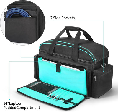 OUKNAK DJ Gig Bag, DJ Tasche DJ Kabel Datei Tasche DJ Gear Storage Organizer mit Abnehmbarer Gepolst