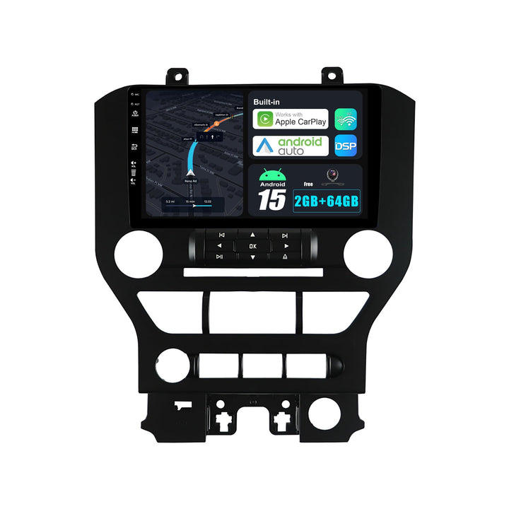 Android 15 IPS Autoradio Passt für Ford Mustang (2015-2020) - Eingebautes CarPlay Android Auto - KOS