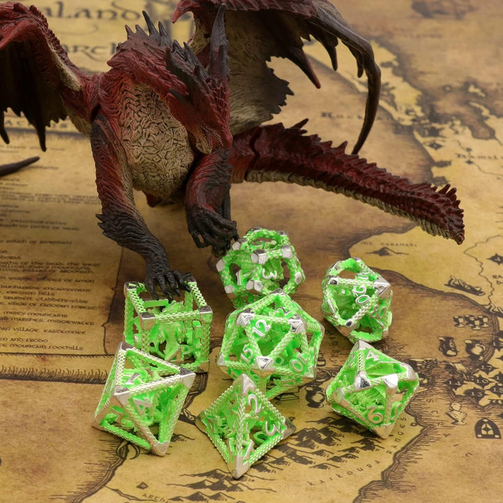 DND Würfel Set Polyhedrische Würfelset Hollow Imprisoned Drachen Würfel D&D Spielwürfel für Dungeons