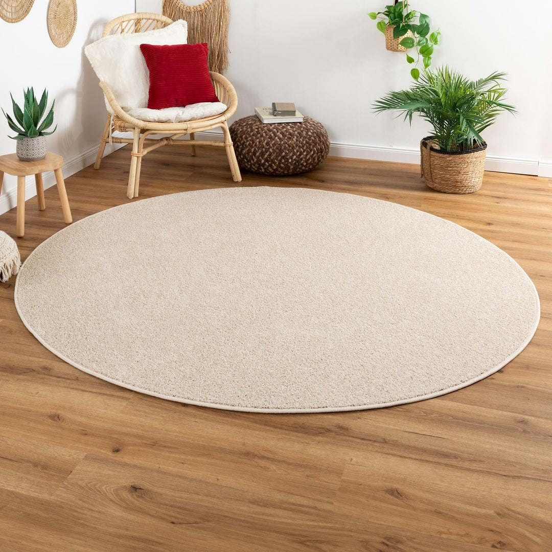 Steffensmeier Kurzflor Teppich Cambridge, Wohnzimmer, Schlafzimmer, in Beige, Grösse: Rund Ø 80 cm 8