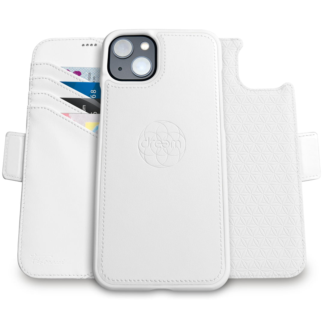 Dreem Fibonacci iPhone 15 Brieftaschen-Etui / 2-in-1 stossfestes Etui und abnehmbares Folio aus vega