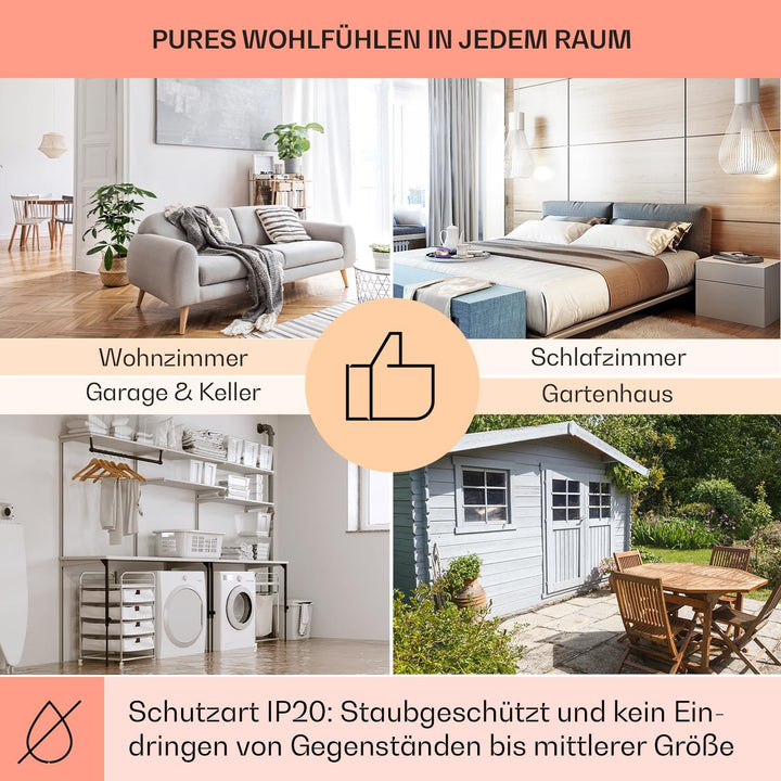 Klarstein Air Infrarotheizung, Infrarot Heizung mit Fernbedienung, Erkennung Offener Fenster, Infrar